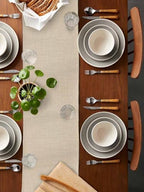 Beige Linen Bottom Table Runner 18x72 Inches Long Solid Color Farmhouse Cotton Linen Table Runner Burlap Style Farmhouse for Dinner Party Tabletop Decorations - Image 2