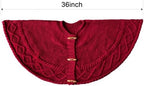 36 inch Christmas Tree Skirt: Pencil Tree Skirt for 6ft Tree, Diamond Edge Knit Small Wine Red Tree Skirt, Vintage Tree Skirts, Rustic Farmhouse Christmas Decorations - Image 3