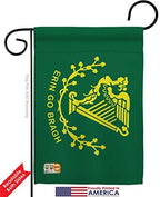 Erin go Bragh Garden Flag Set Wall Hanger Springtime St Patrick Shamrock Leprechaun Lucky Coin Holiday March Irish Clover Small Decorative Gift Yard House Banner Double-Sided Made In USA 13 X 18.5 - Image 2