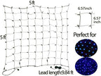 HISHINY LED Blue Christmas Net Lights Outdoor Christmas Decorations 5ftx5ft 100LED Green Wire,Connectable Outdoor Indoor Yard Mesh Shrub Net Lights String for Halloween Chritmas Party,Tree,Bush(Blue) - Image 6