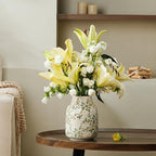 Ceramic Flower Vase for Home Decor, Vintage Green Decorative Vase 7.8 Inch - Image 4
