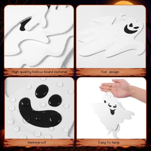 RattanView 12 Pcs Large Outdoor Halloween Hanging Ghost Decor - Image 3