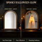Light Up Ghost Mirror, 11 x 13.8 in Halloween Decor for Mantel & Wall - Image 2