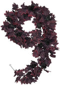 RECUTMS Black Burgundy Garland Artificial Black Rose Garland Fall Leaf Vine by RECUTMS