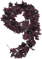 RECUTMS Black Burgundy Garland Artificial Black Rose Garland Fall Leaf Vine by RECUTMS