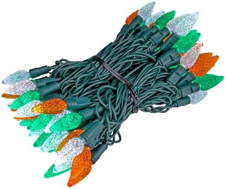 Novelty Lights 24FT 70 LED C6 Green, White, Orange St. Patrick's Day Lights - Image 5