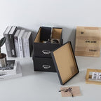 Soul & Lane - Black Stacking Storage Boxes with Label Holders, Set of 2 - Image 6