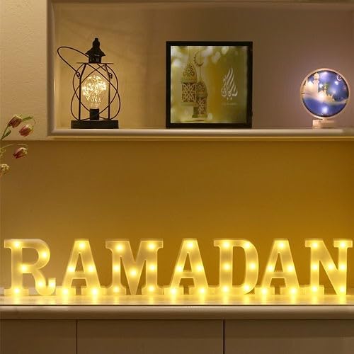 Ramadan Mubarak LED Letters - Ramadan Festival Lighted Window Decorations Light-up Signs for Wall Décor, Home, Bedroom, Cafe, Office, Birthday, Housewarming, Gift Supplies - Image 2