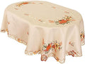 Simhomsen Embroidered Fall Autumn Harvest Pumpkins Tablecloth for Thanksgiving (Oval 52×70 inches) by Simhomsen
