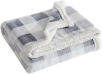 Eddie Bauer - Throw Blanket, Brushed Fleece & Plush Sherpa Soft Blanket, Throw Blanket for Couch & Bed (Mountain Plaid Chrome Grey, 50" x 60") - Image 3