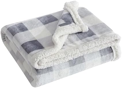 Eddie Bauer - Throw Blanket, Brushed Fleece & Plush Sherpa Soft Blanket, Throw Blanket for Couch & Bed (Mountain Plaid Chrome Grey, 50" x 60") - Image 3