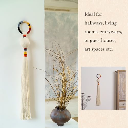 Nashibowu Large Macrame Wall Hanging 39.4“L, Modern Wall Decor Woven Tapestry Boho Chic Decor Contemporary Fiber Art, for Home & Commercial Living Room Bedroom Shops Guesthouse Yoga Spa Room - Image 3