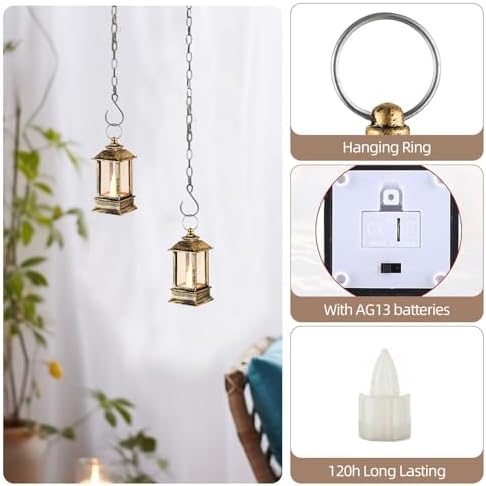 24 Pack Brass Mini Lanterns Decorative Indoor, for Centerpiece - Image 3