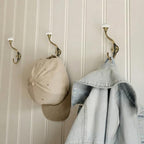 CHIVS Coat Hooks- 5 Pack Matte Brass Brushed Wall Hooks, Ceramic Coat Hooks, Decorative Wall Mounted Towel Hanger, zinc Double Prong Hook for Hanging Clothes, Keys, Hats, Backpacks - Image 5