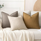 MIULEE Decorative Linen Euro Sham Pillow Covers 24x24 Dune - Image 4