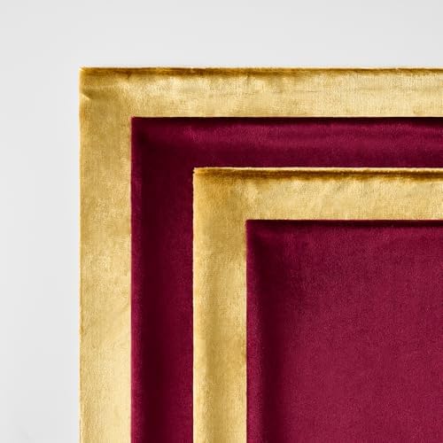 GIGIZAZA Pack of 4 Decorative Velvet Pillow Covers 20x20 Burgundy Gold - Image 4
