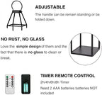Perfnique Set of 3 Black Metal Lanterns w/ Waterproof Flickering Flameless Candle & Remote Timer, Modern Farmhouse Lanterns Decorative for Outdoor, Front Porch, Indoor, Patio, Garden, Fireplace - Image 6