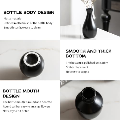 Ceramic Bud Vases, Black, Set of 12 - Image 4