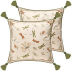 ISAENNE Designer Velvet Throw Pillow Covers,18"x18" Set of 2-Grace B by Isaennehomedecoration