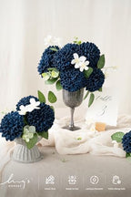 Ling's moment Navy Blue Artificial Dahlias, Wedding Flowers, 25 pcs - Image 2