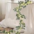 6.56FT Eucalyptus Garland with Lights 96 LEDs 8 Modes Battery Operated with Timer Faux Twig Vine Lights Spring Greenery Garlands for Mantle Fireplace Wall Table Stairs Wedding Party Bedroom Home Decor by HamiFinee