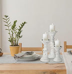 Homebia Design Antique White Wooden Candle Holder Set of 3 – 10, 8, 6 Inch - Image 2