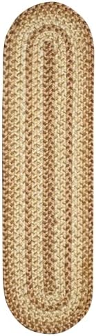 Homespice Cookie Dough Braided Table Runner for Rustic Decor, Oval 11x36 by Homespice