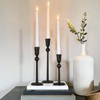 Iron Taper Candle Holder - Set of 3 Decorative Candle Stand by SUJUN