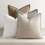 MIULEE Neutral Boho Linen Decorative Pillow Covers 18x18 Inch Pack of 4 by MIULEE