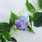 FOMIYES 2Pcs Artificial Morning Glory Vines Silk Garland Blue Hanging Green Plants for Wedding Outdoor Wall Fence Stairway Decor - Image 4