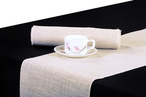MDS® Pack of 5 Natural Burlap Table Runner, 12 x 72 Inch, Jute Rustic Farmhouse Boho Table Decor for Wedding Reception, Dining Table, Bridal Shower, Baby Shower & Party Decorations - Beige - Image 6