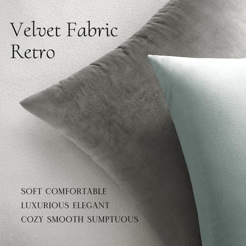 MIULEE 26x26 Inch Pack of 2 Euro Velvet Throw Pillow Covers Grey - Image 5