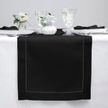 Solino Home 100% Pure Linen Dining Table Runner Black Hemstitch, 14 x 72 in by SolinoHome