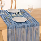 Dusty Blue Fall Cheesecloth Table Runner Boho Dinning Decor 10ft, 6 Pack - Image 6