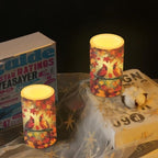 Thanksgiving Flameless LED Pillar Candles with Timer Remote - Image 6