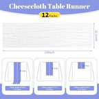 12 Pack White 10Ft Cheesecloth Table Runner - Image 2