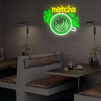 Matcha Neon Sign, Green Tea LED Wall Decor for Cafe, Tea Shop & Home Bar - Image 3