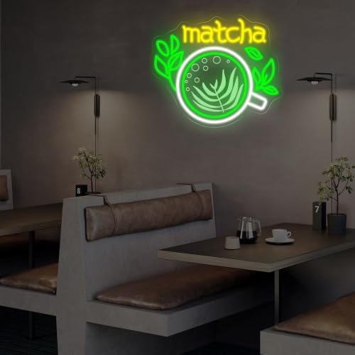 Matcha Neon Sign, Green Tea LED Wall Decor for Cafe, Tea Shop & Home Bar - Image 3