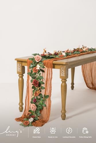 Ling's moment 5 FT Terracotta Artificial Flower Garland Fall - Image 4