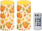 Pumpking Leaves Candles Battery Operated with Retome LED Candles Flickering Warm Light Fall Table Decorations for Dining Room Bedroom Living Room Home Thanksgiving Party - Image 2