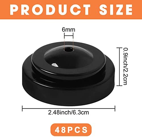 48 Pieces Black Miniature Flag Stand Plastic Mini Flag Holder Small Desk Banner Stand Base for Holding Office Garden Table Stick, 0.28 Inches in Hole Diameter - Image 2