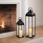 25'' 19'' Lanterns Decorative Outdoor Indoor, Black Metal Outdoor Lanterns - Image 5