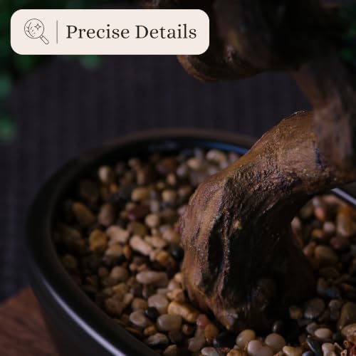 Artificial Bonsai Tree 16" Tall with Realistic Wood and Ceramic Pot, Fake Plants for Home, Bedroom and Office Desk, Japanese Decor - Image 4