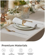 Leetaltree Woven Vinyl Placemats Set of 24, White Sequin - Image 5