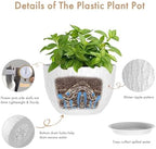 WSMKSZ 12 Inch Wide Water Ripples Flower Pots for Indoor or Outdoor Plants, Large Plant Pots with Drainage Holes & Saucer, Plastic Planters Set for Garden & Home Decor (White with Black Speckles) - Image 3