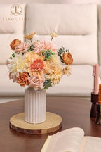 TINGE TIME Artificial Wedding Flower Combo, Rose Peony Blush Champagne - Image 5