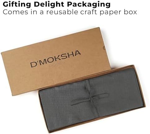 Classic Linen™ by D'Moksha, Charcoal Gray Table Runner 120 Inches Long, 100% Pure Linen, 14 x 120 Inch Table Runner for Dresser, Dining- Fall, Weddings, Outdoor Hosting - Image 4