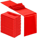 Bencailor 24 Pcs Bright Red Satin Table Runners Bulk, 12 x 108 Inch by Bencailor