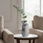 Sunddo Farmhouse Ceramic Vase, Rustic Grey - Image 3