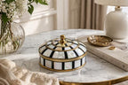 Decorative Jewelry Trinket Box Unique Gift for Home Decor Antique Metal Case with Mother of Pearl Sindoor Box/Coin Box (Single Black) - Image 2